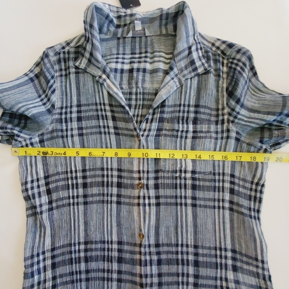 Lucky Brand Plaid Button Down Top Size M NWT *1255 - Picture 7 of 8